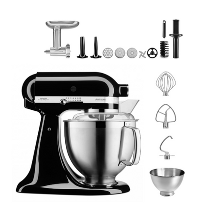 KitchenAid 4,8 L 5KSM185 Artisan Küchenmaschine Meatlover Metallfleischwolf 5KSMMGA Gr. 8