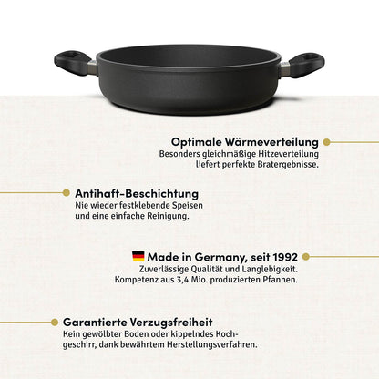 Schmorpfanne / Bräter rund Ø 20-32 cm I Deckel optional